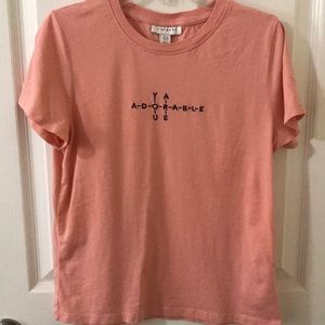 Topshop tee with the words “YOU ARE ADORABLE”
